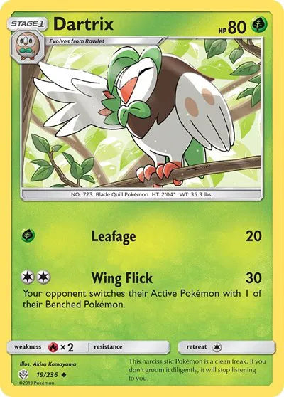 19/236 Dartrix Reverse Holo - Cosmic Eclipse