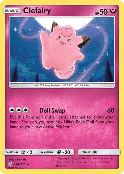 144/236 Clefairy Reverse Holo - Cosmic Eclipse
