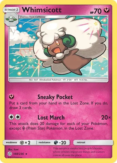 148/236 Whimsicott Reverse Holo - Cosmic Eclipse
