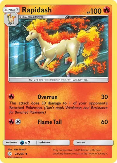 24/236 Rapidash Reverse Holo - Cosmic Eclipse