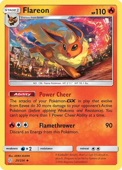 25/236 Flareon Reverse Holo - Cosmic Eclipse