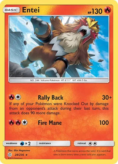 28/236 Entei Reverse Holo - Cosmic Eclipse