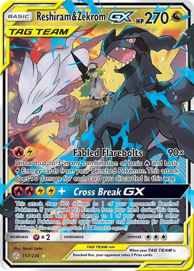 157/236 Reshiram & Zekrom GX - Cosmic Eclipse