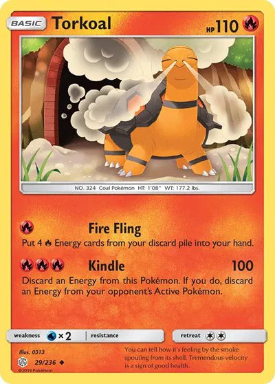 29/236 Torkoal Reverse Holo - Cosmic Eclipse
