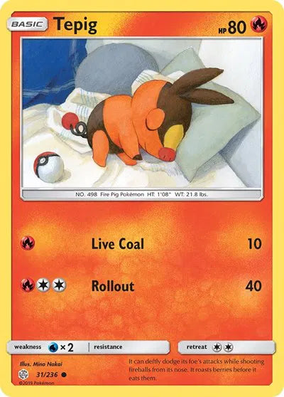 31/236 Tepig Reverse Holo - Cosmic Eclipse