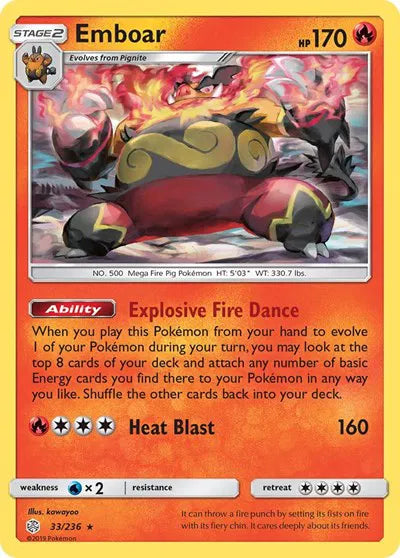 33/236 Emboar Reverse Holo - Cosmic Eclipse
