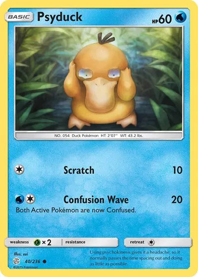 40/236 Psyduck Reverse Holo - Cosmic Eclipse