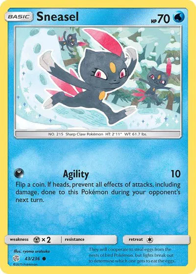 43/236 Sneasel Reverse Holo - Cosmic Eclipse