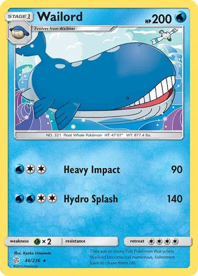 46/236 Wailord Reverse Holo - Cosmic Eclipse