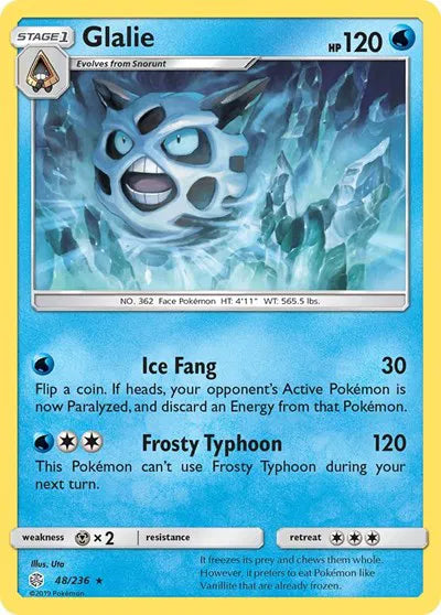 48/236 Glalie Reverse Holo - Cosmic Eclipse