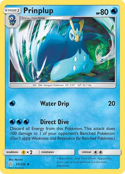 55/236 Prinplup Reverse Holo - Cosmic Eclipse