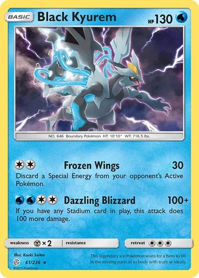 61/236 Black Kyurem Holofoil - Cosmic Eclipse