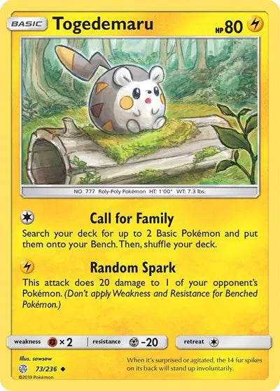 73/236 Togedemaru Reverse Holo - Cosmic Eclipse