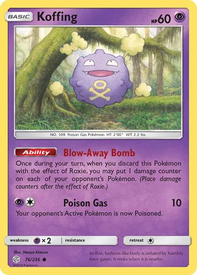 76/236 Koffing Reverse Holo - Cosmic Eclipse