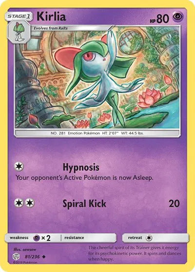 81/236 Kirlia Reverse Holo - Cosmic Eclipse