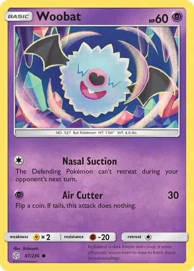 87/236 Woobat Reverse Holo - Cosmic Eclipse