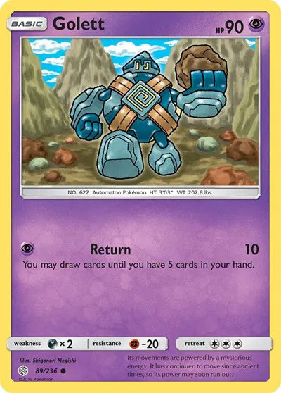 89/236 Golett Reverse Holo - Cosmic Eclipse