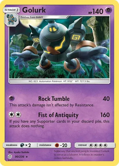 90/236 Golurk Reverse Holo - Cosmic Eclipse