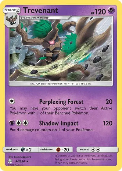 94/236 Trevenant Reverse Holo - Cosmic Eclipse