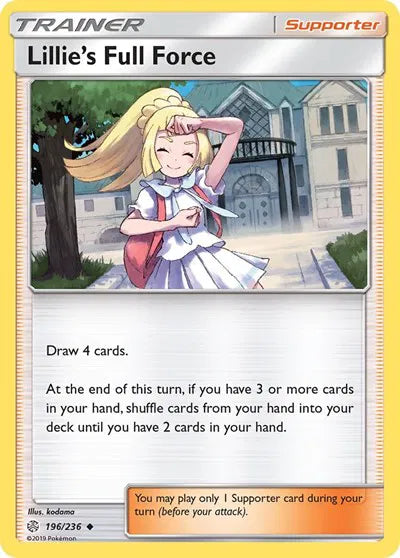 196/236 Lillie's Full Force Reverse Holo - Cosmic Eclipse
