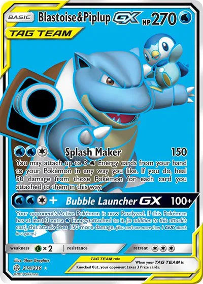214/236 Blastoise & Pilpup GX - Cosmic Eclipse