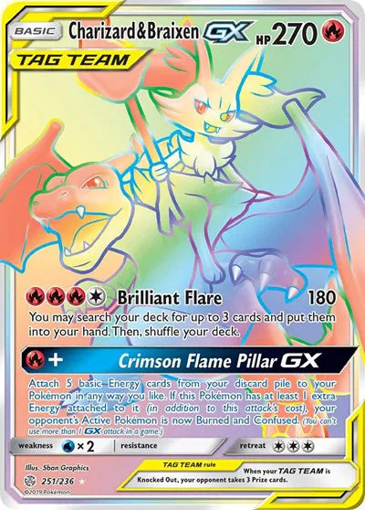 251/236 Charizard & Braixen GX - Cosmic Eclipse