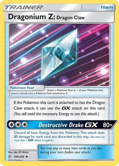 190/236 Dragonium Z: Dragon Claw Reverse Holo - Cosmic Eclipse