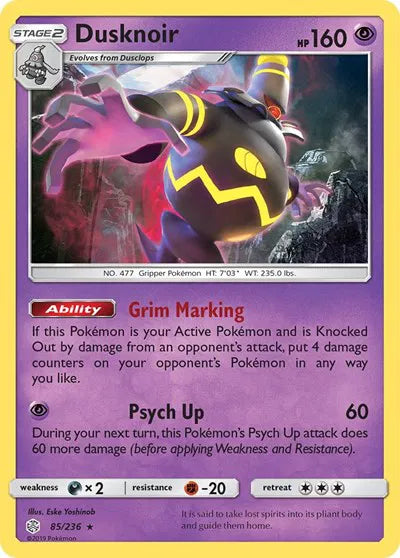 85/236 Dusknoir Reverse Holo - Cosmic Eclipse