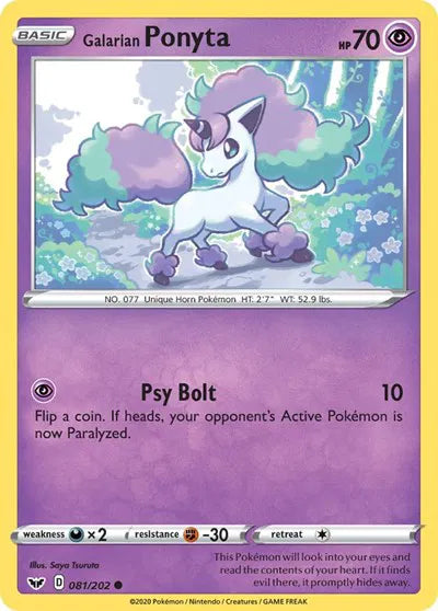 081/202 Galarian Ponyta Reverse Holo - Sword & Shield