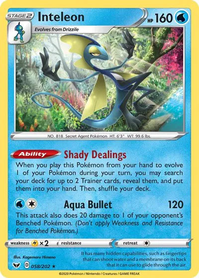 058/202 Inteleon Holofoil - Sword & Shield