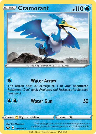 062/202 Cramorant Reverse Holo - Sword & Shield