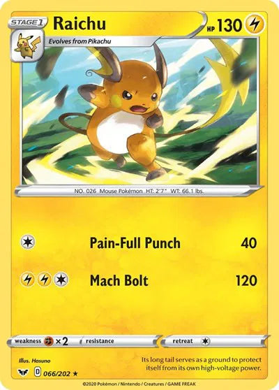 066/202 Raichu Reverse Holo - Sword & Shield