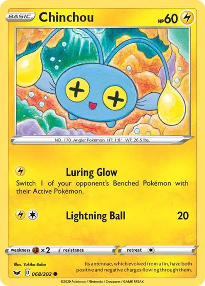 068/202 Chinchou Reverse Holo - Sword & Shield