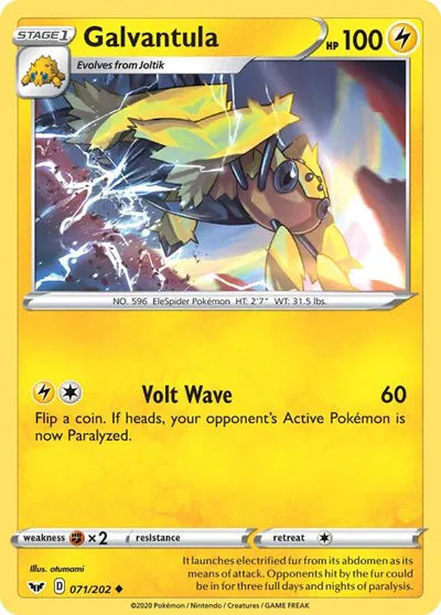 071/202 Galvantula Reverse Holo - Sword & Shield