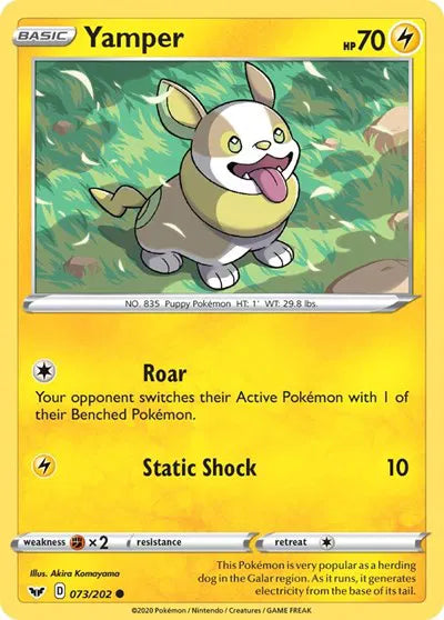 073/202 Yamper Reverse Holo - Sword & Shield