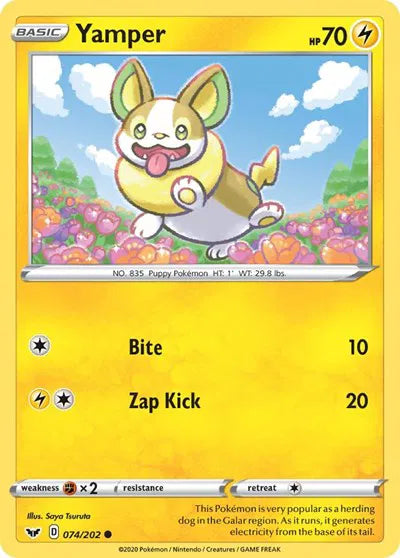 074/202 Yamper Reverse Holo - Sword & Shield