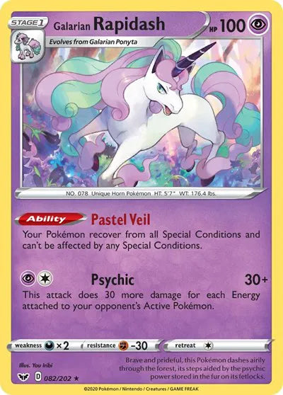 082/202 Galarian Rapidash Reverse Holo - Sword & Shield