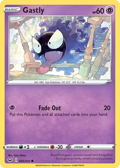 083/202 Gastly Reverse Holo - Sword & Shield