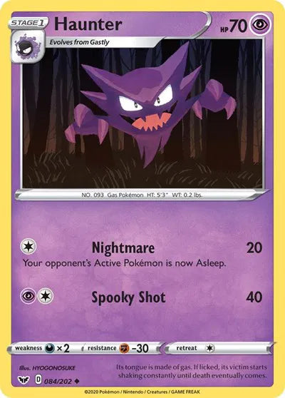 084/202 Haunter Reverse Holo - Sword & Shield