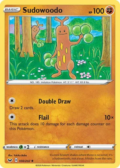 100/202 Sudowoodoo Reverse Holo - Sword & Shield