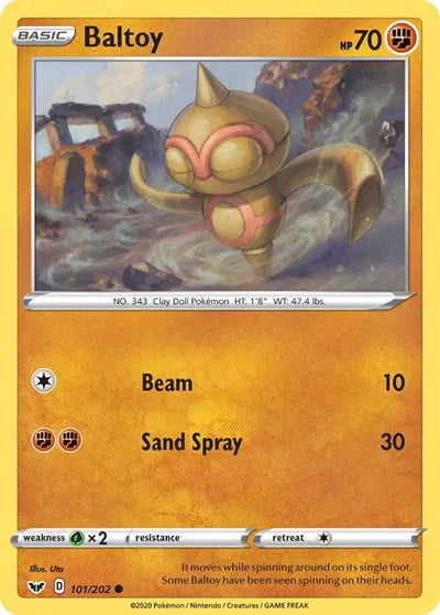 101/202 Baltoy Reverse Holo - Sword & Shield