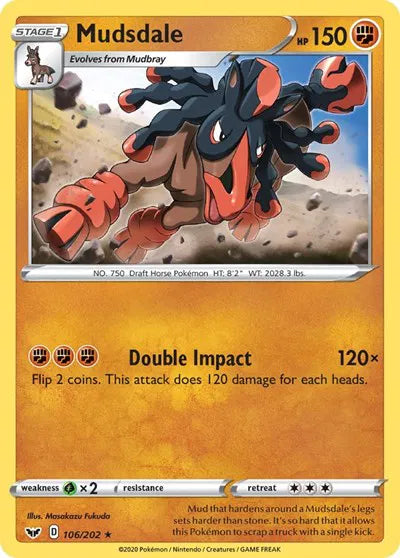 106/202 Mudsdale Reverse Holo - Sword & Shield
