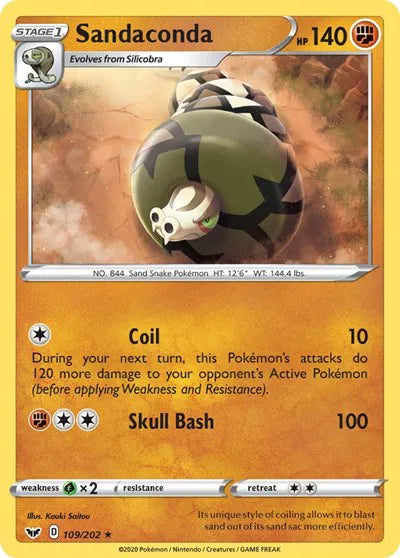 109/202 Sandaconda Reverse Holo - Sword & Shield