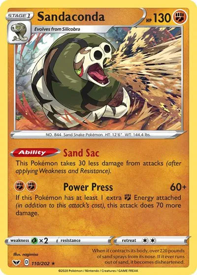 110/202 Sandaconda Reverse Holo - Sword & Shield