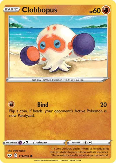 111/202 Clobbopus Reverse Holo - Sword & Shield