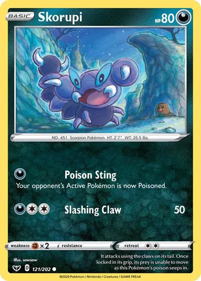 121/202 Skorupi Reverse Holo - Sword & Shield
