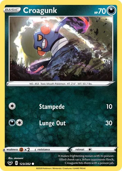 123/202 Croagunk Reverse Holo - Sword & Shield