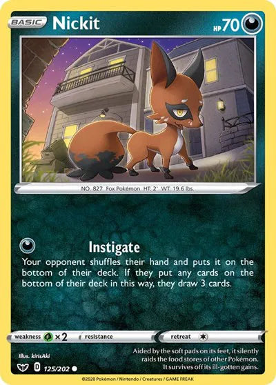 125/202 Nickit Reverse Holo - Sword & Shield