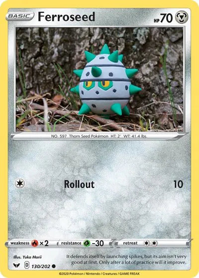 130/202 Ferroseed Reverse Holo - Sword & Shield