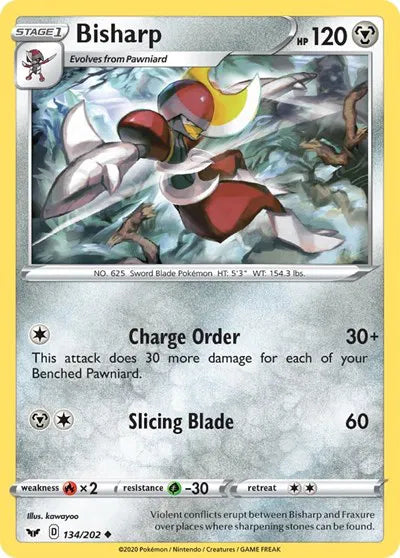 134/202 Bisharp Reverse Holo - Sword & Shield